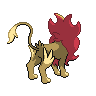 Male Pyroar back shiny sprites