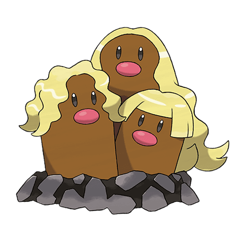 Alolan Dugtrio official artwork